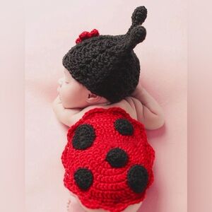 Newborn polka dot photography knit set